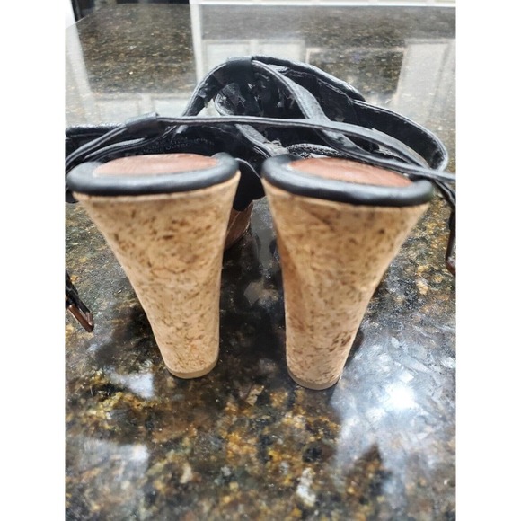 The Sak Women's Black Textile Upper Casual Sling Back Wedges Heel Sandals Size 8 - Picture 4 of 10